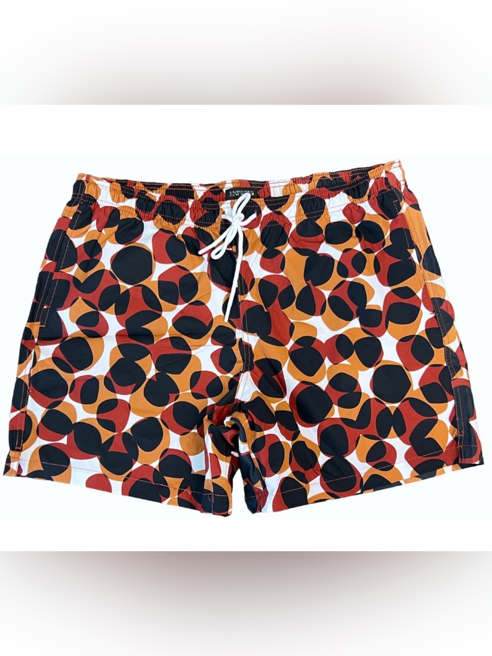 NEW EXPRESS CIRCLED PRINTED DRAWSTRING SWIM SHORTS SIZE XL